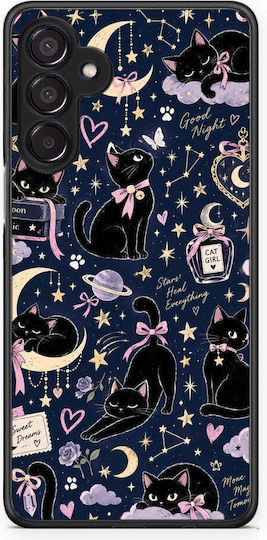 Smartfits Celestial Black Cats On Navy Samsung Galaxy M15 Hülle