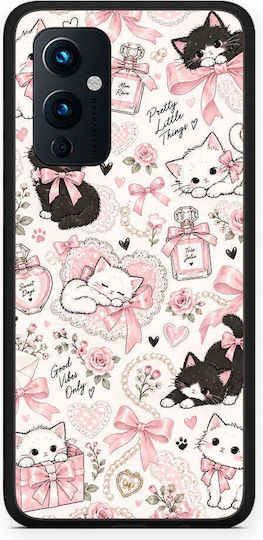 Smartfits Pink Bows Kittens Collage OnePlus 9 Hülle