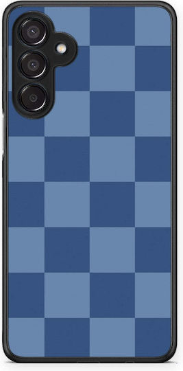 Smartfits Denim Blue Schachbrettmuster Samsung Galaxy M15 Hülle