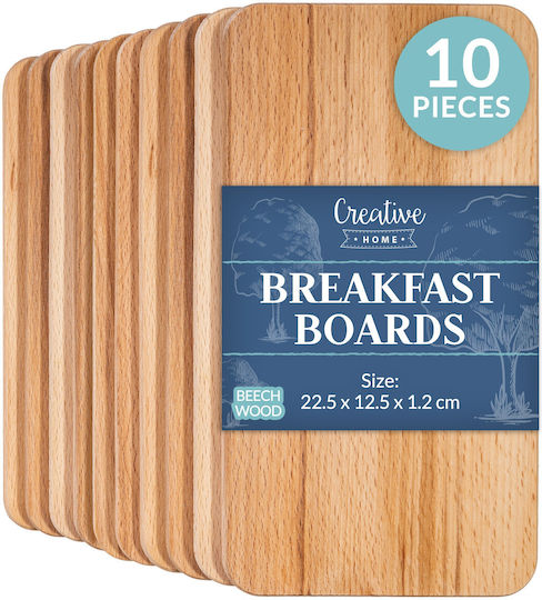 Creative Set of Beige Wooden Chopping Boards 22x12cm 10 Pieces