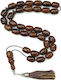 Roloi Komboloi Worry Beads with 33 Mastic Beads, 47 cm Long, Brown