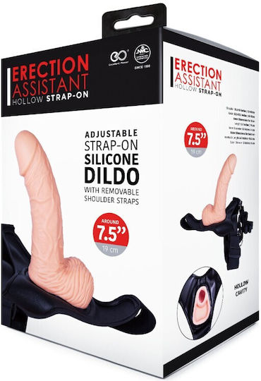 Around 7.5" Silicone Hollow Strap On Pu Harness