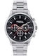 Men’s Battery Chronograph Watch with Silver Stainless Steel Bracelet