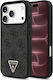 Калъф за iPhone 18 Pro Max / iPhone 17 Pro Max – Guess Leather 4g Triangle Strass Magsafe – Черен