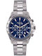 Men's Battery Chronograph Watch with Silver Stainless Steel Bracelet
