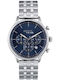 Men's Battery Chronograph Watch with Silver Stainless Steel Bracelet