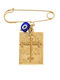 Senza Children’s Safety Pin in Gilded Silver with Constantine Coin