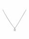 Daskalakis Solitaire Necklace in 8K White Gold with Diamond & Green Zircon