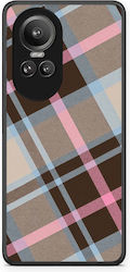 Smartfits Brown Pink Blue Diagonal Plaid Oppo Reno10 Pro Case Smartfits Brown Pink Blue Diagonal Plaid Oppo Reno10 Pro Case