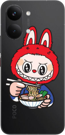 Xiaomi Poco X8 Pro Labubu 1 Transparente Silikon TPU-Hülle