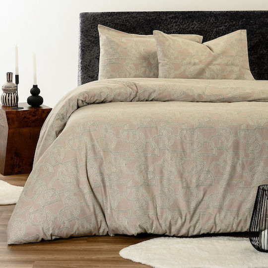 Melinen Single Bed Sheet Set 170x270 cm Greige (3 pcs)