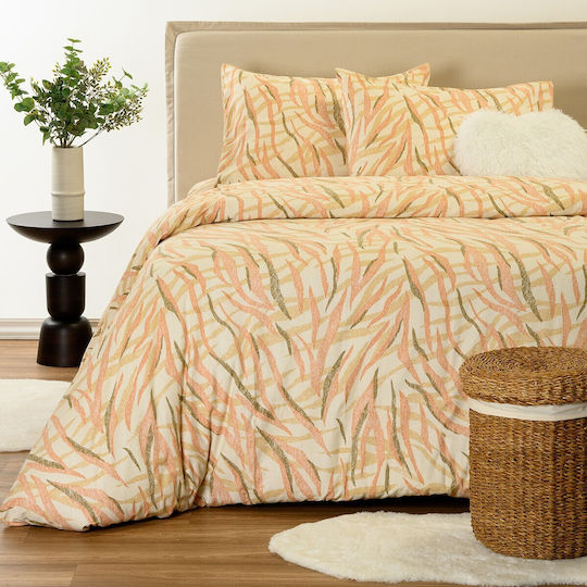 Melinen Crystal Double Fitted Sheet Set 150x200+32cm Crystal Ochre (4pcs)