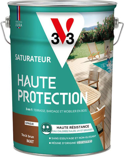 V33 High Protection Decking Impregnation Varnish Teak Matte 5 L