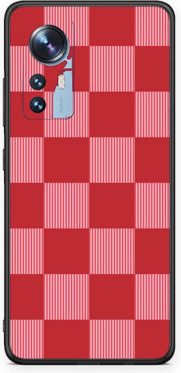Smartfits Rot Pink Gestreiftes Karomuster Xiaomi 12 12x 5G Hülle