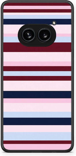 Smartfits Hülle mit Horizontalen Streifen in Burgunderrot, Rosa und Blau für Nothing Phone 2a