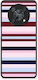 Smartfits Burgundy Pink Blue Horizontal Stripes Huawei Nova Y90 Θήκη