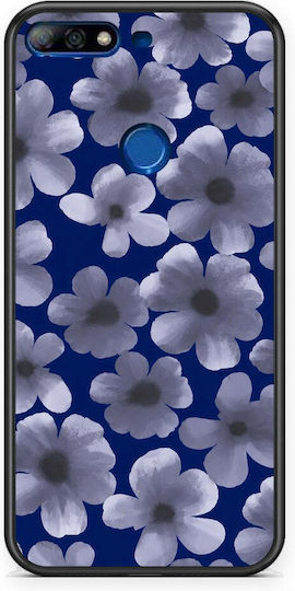 Smartfits Калъф С Бледосини Цветя Върху Тъмносин Huawei Y7 2018 Prime Y7 2018 Honor 7c