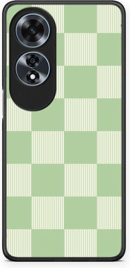 Smartfits Husă cu Dungi și Carouri Crem Salvie pentru Oppo A60 4G