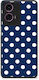 Smartfits White Large Polka Dots On Navy Motorola G24 Θήκη