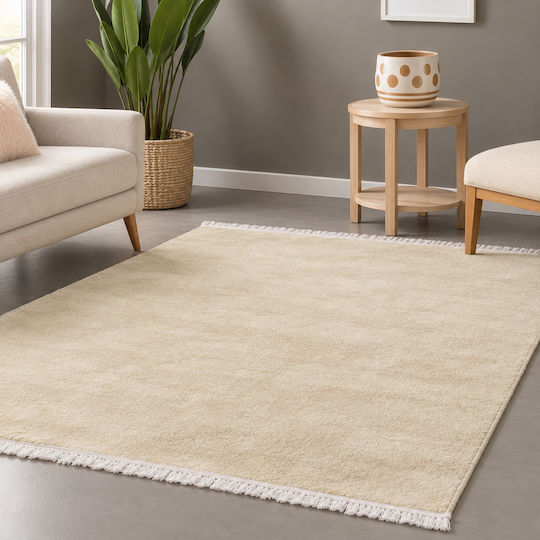 Deluxe Χαλί Ορθογώνιο Γούνινο με Κρόσια Vanilla Beige 100x200cm
