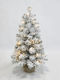 Illuminated Snowy Plastic Christmas Decorative Tree 60 cm Battery-Powered White