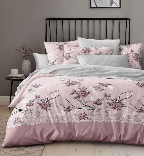 Kraft World King-Size-Bettlakenset mit Gummizug 220 x 240 + 25 cm Rosa (5 Stück)