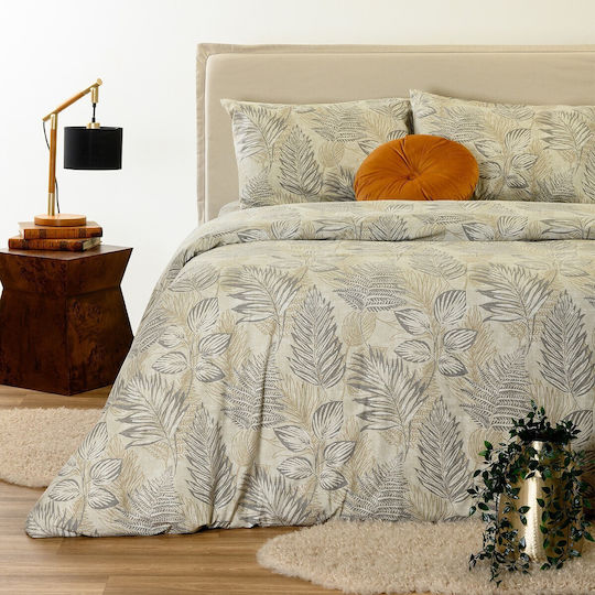 Melinen Noor Σετ Παπλωματοθήκη Βαμβακερή 165x245cm Μονή με Μαξιλαροθήκη Beige