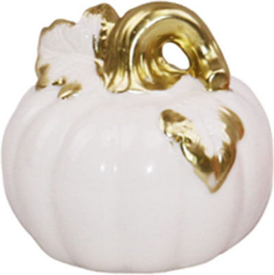 Decorative Ceramic White Pumpkin 8x7.5 cm Dorosimo 18902