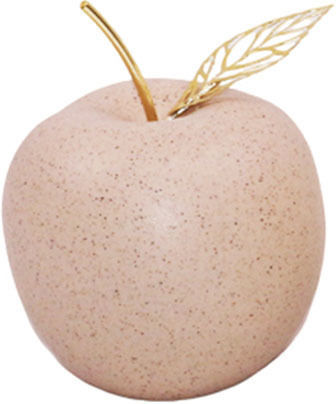 Decorative Beige Ceramic Apple 8x11.5 cm Dorosimo 18909