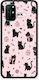 Smartfits Black Cat Doodles On Pink Oneplus 8t Θήκη