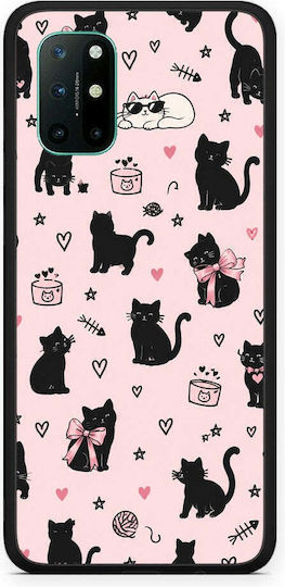 Smartfits Black Cat Doodles On Pink Oneplus 8t Θήκη