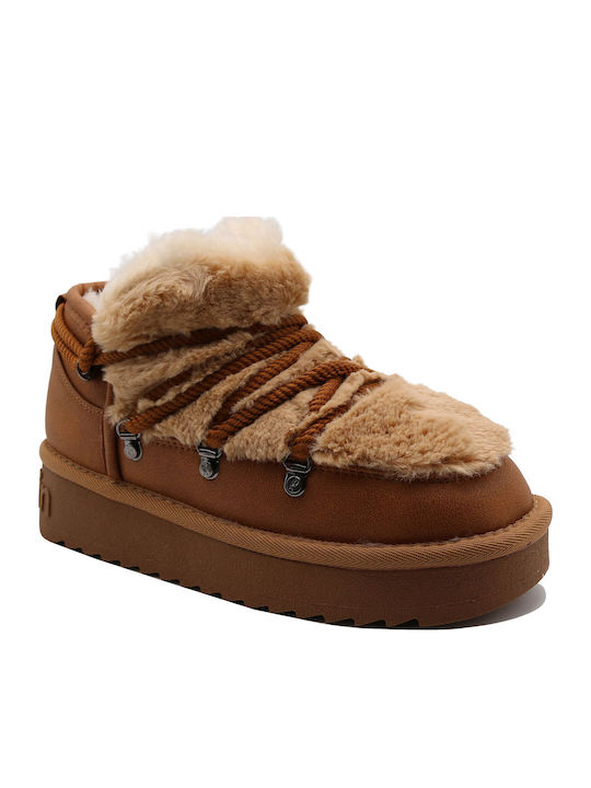 D.Franklin Nordic Trk Ghete Damă cu Blană Camel