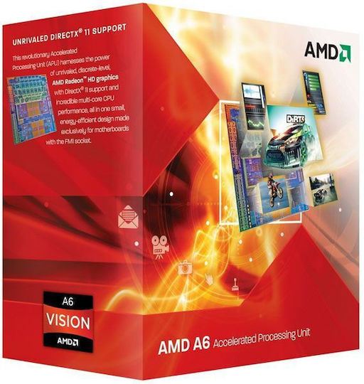 AMD A6-Series 3500 2.1GHz Επεξεργαστής 3 Πυρήνων για Socket σε Κουτί με Ψύκτρα