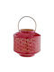 Butlers Metal Tabletop Lantern Red 18x10 cm