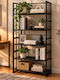 Black Bookcase 46x26x120 cm