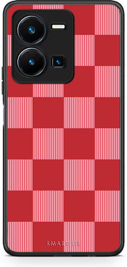 Smartfits Husă cu Dungi și Carouri Roșii și Roz Vivo Y35 5G