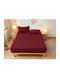 Kraft World King Size Fitted Sheet 220x240+30cm Burgundy BES-KAX220-Burgundy