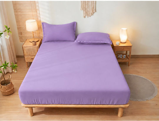 Kraft World Super-Double Fitted Sheet 160x240+30cm Purple BES-KAX160-Purple