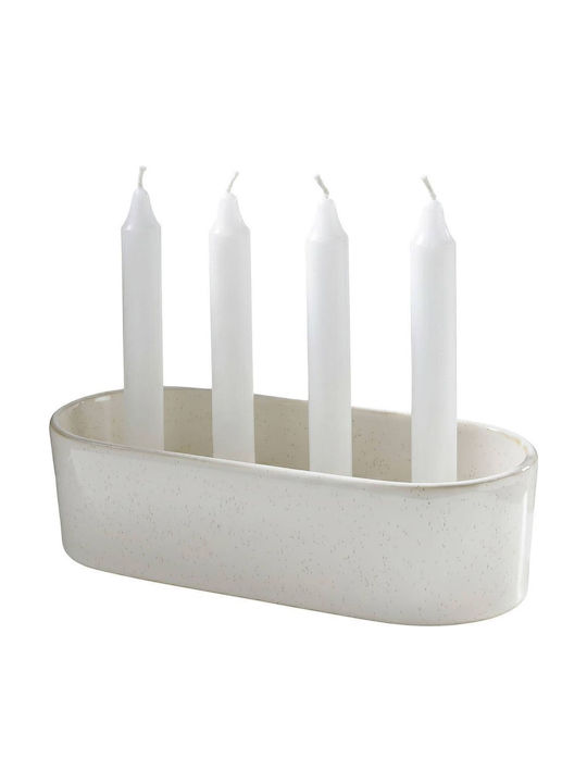 Butlers Advent Κηροπήγιο Κεραμικό σε Λευκό Χρώμα 26x11x7εκ.