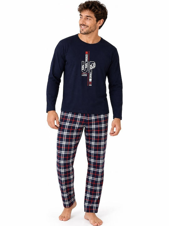 Comfort Winter Checked Men's Pyjamas Blue
