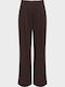 Pantaloni de Trening cu Talie Înaltă și Croială Evazată Dark Brown
