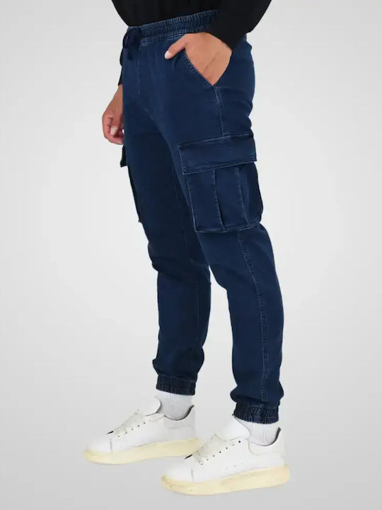 Ανδρικό Παντελόνι Τζιν Cargo Relaxed Fit Dark Blue
