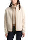 Fleece Women's Cardigan with Zipper Ecru