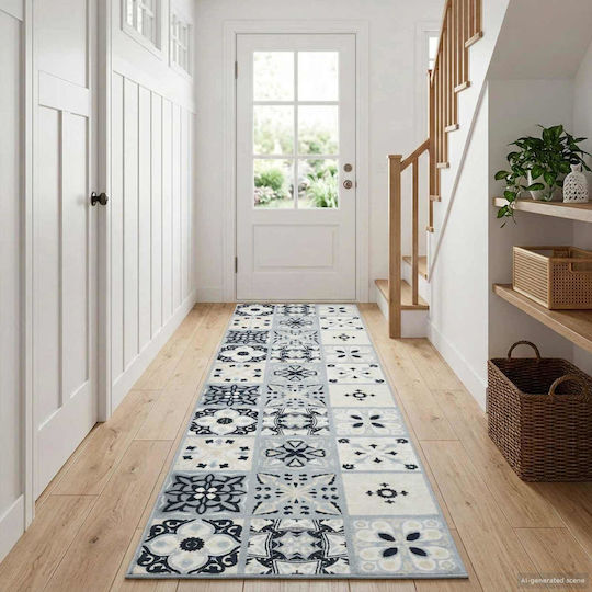 vidaXL Grey and Black Runner Rug 50x300cm