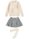 Kinderbekleidungsset mit Rock, 2-teilig, Beige