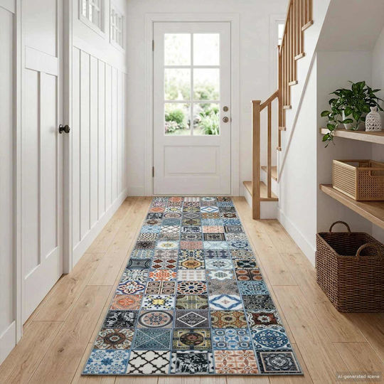 vidaXL Blue Runner Rug 80x200 cm