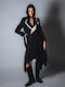 Sotris Langer Damenblazer Schwarz