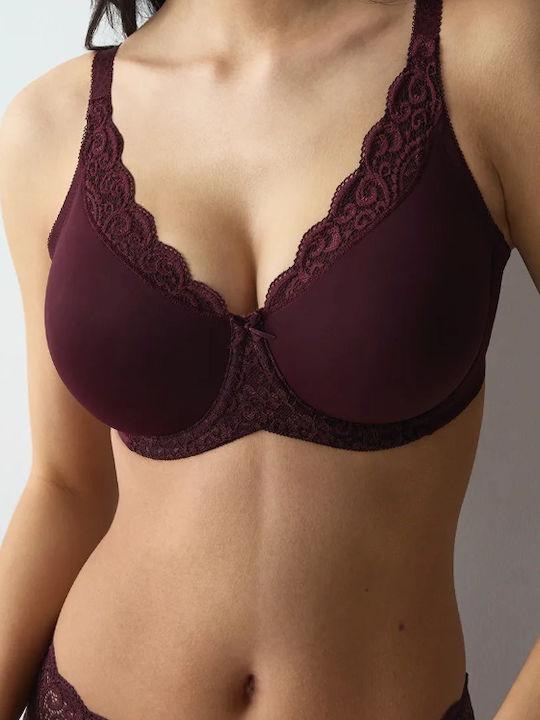 Triumph Amourette W01 Auberginefarbener Minimizer-BH mit Bügeln