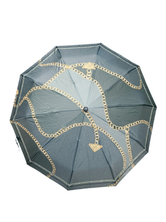 Y Not? Windproof Automatic Compact Green Rain Umbrella
