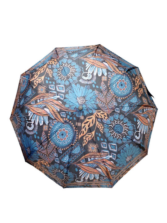 Windproof Automatic Compact Blue Rain Umbrella